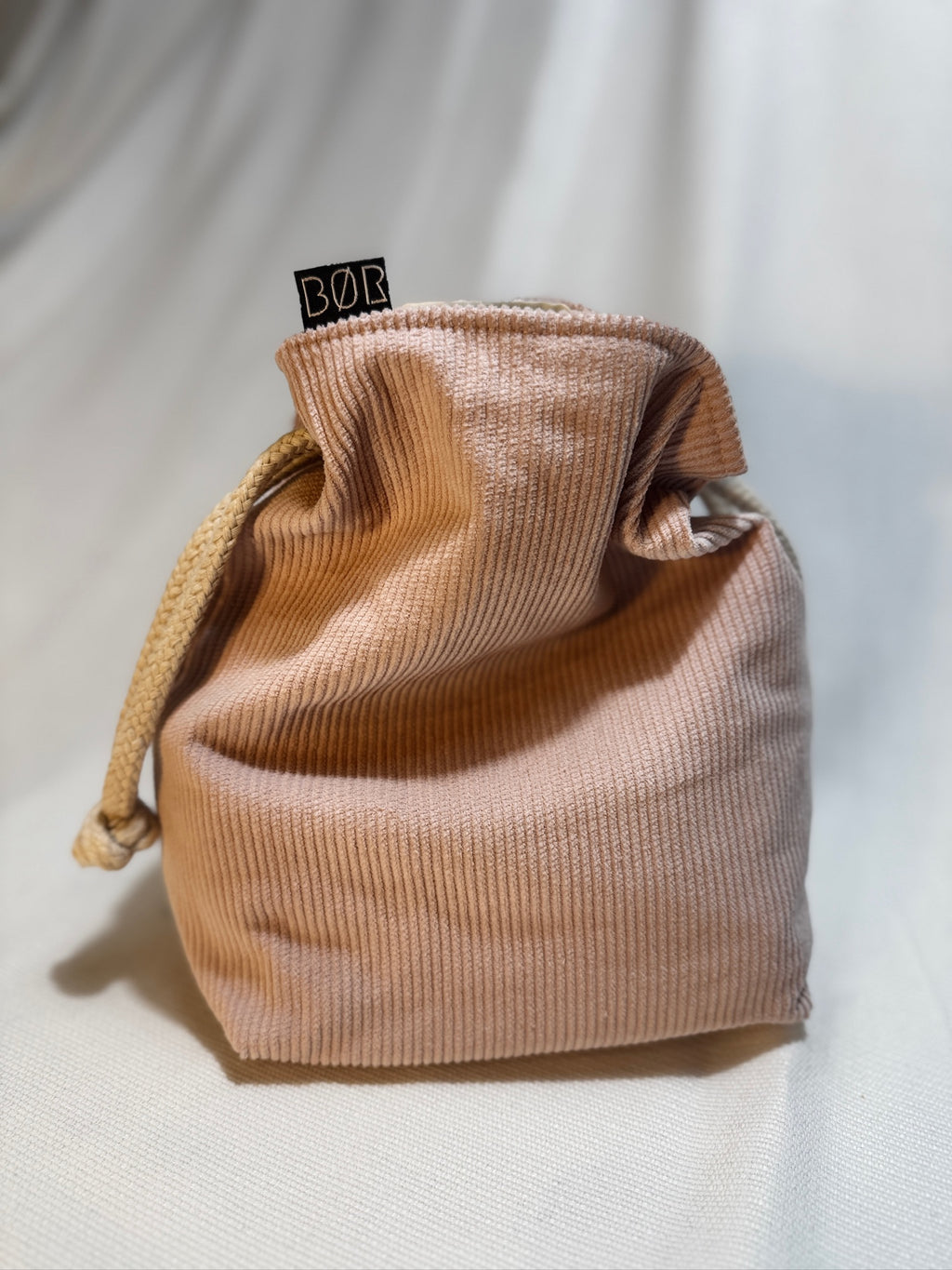 BØR Projekttasche / Project Bag aus Cord – Hellrosa - Größe S