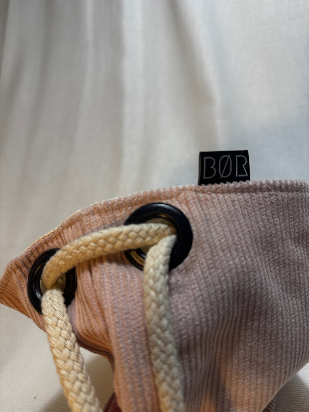BØR Projekttasche / Project Bag aus Cord – Hellrosa - Größe S