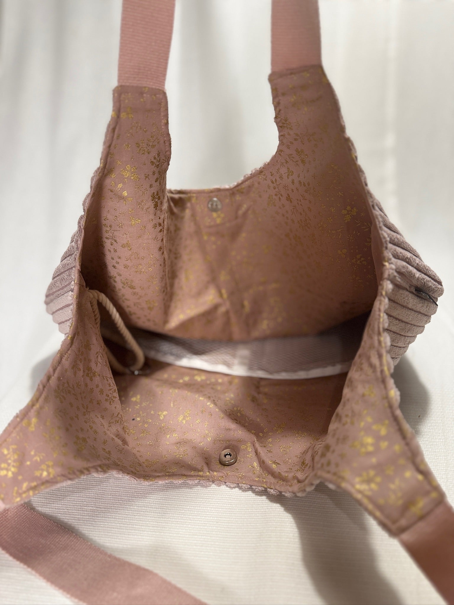 Breitcord-Umhängetasche Altrosa