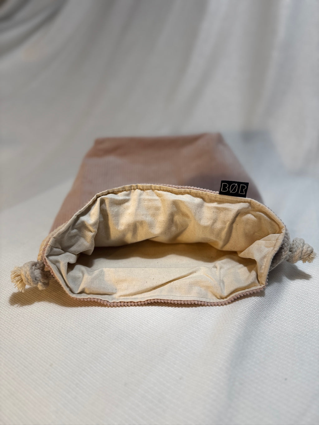 BØR Projekttasche / Project Bag aus Cord – Hellrosa - Größe S