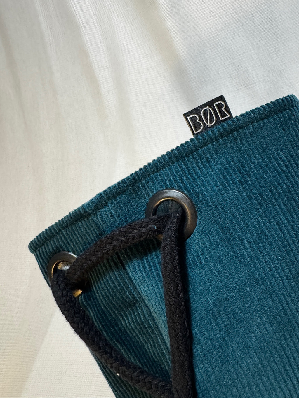 BØR Projekttasche / Project Bag aus Cord – Türkis - Größe S