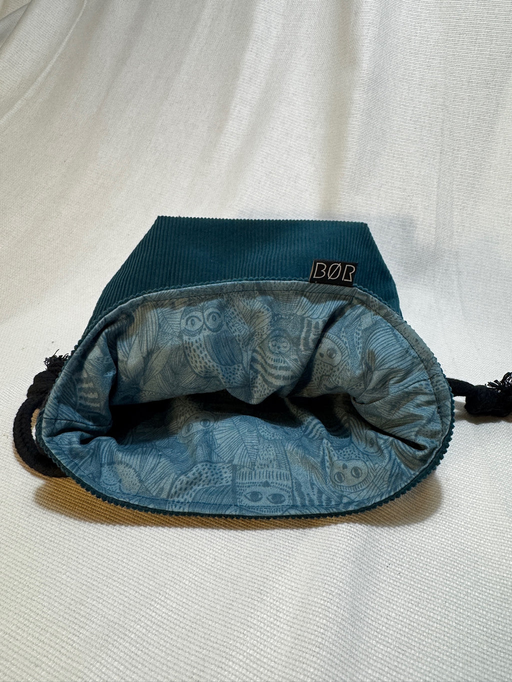 BØR Projekttasche / Project Bag aus Cord – Türkis - Größe S
