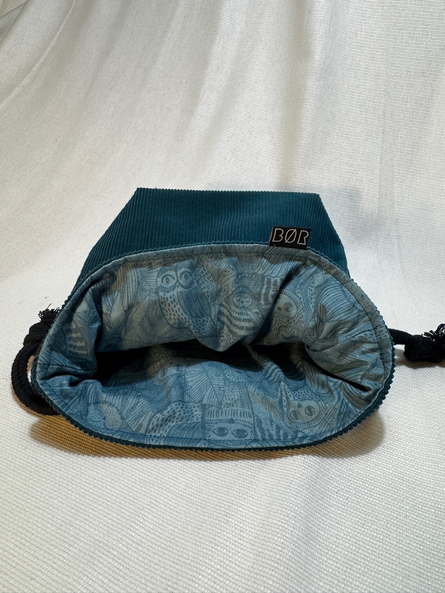 Projekttasche / Project Bag aus Cord – Türkis - Größe S