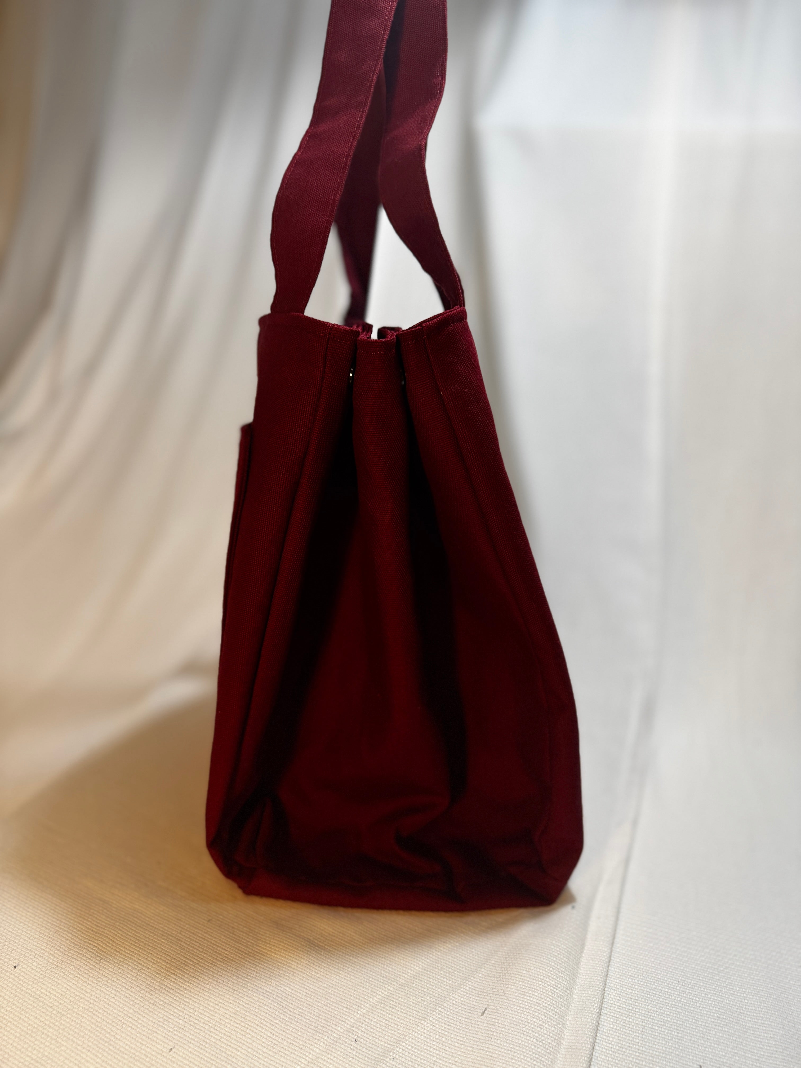 Canvas Shopper Weinrot – Handgefertigte Alltagstasche aus robustem Canvas