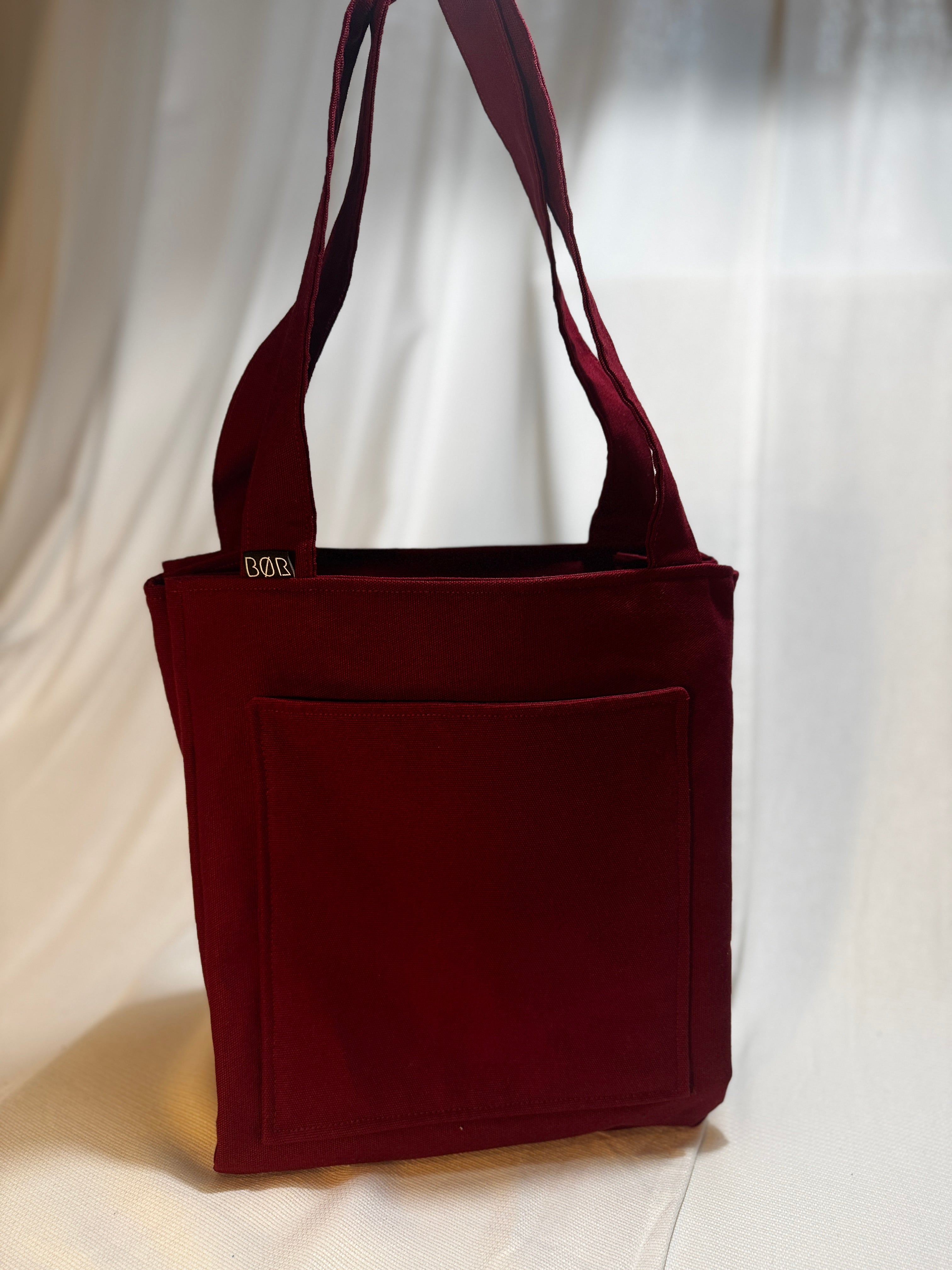 Canvas Shopper Weinrot – Handgefertigte Alltagstasche aus robustem Canvas