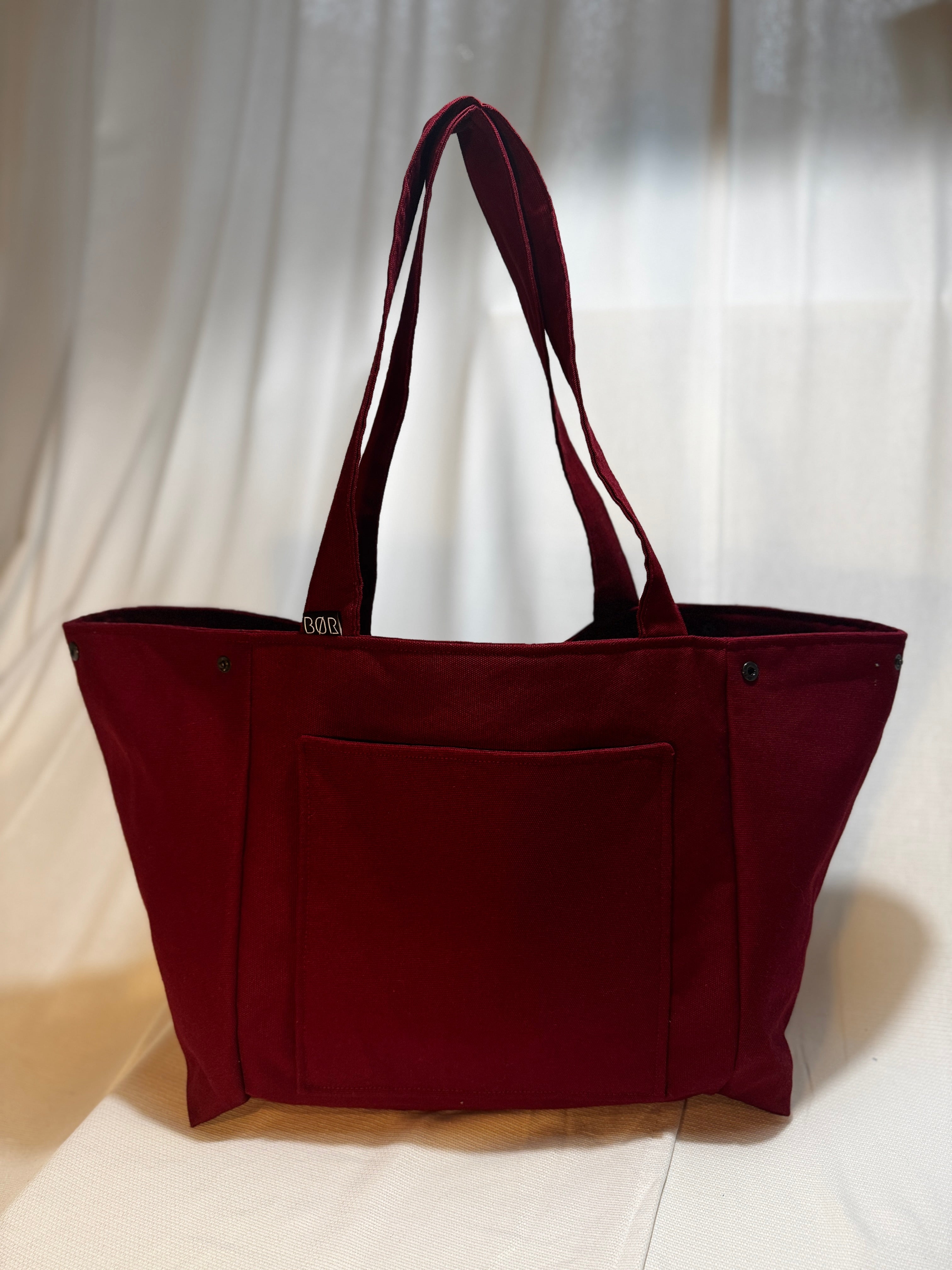 Canvas Shopper Weinrot – Handgefertigte Alltagstasche aus robustem Canvas