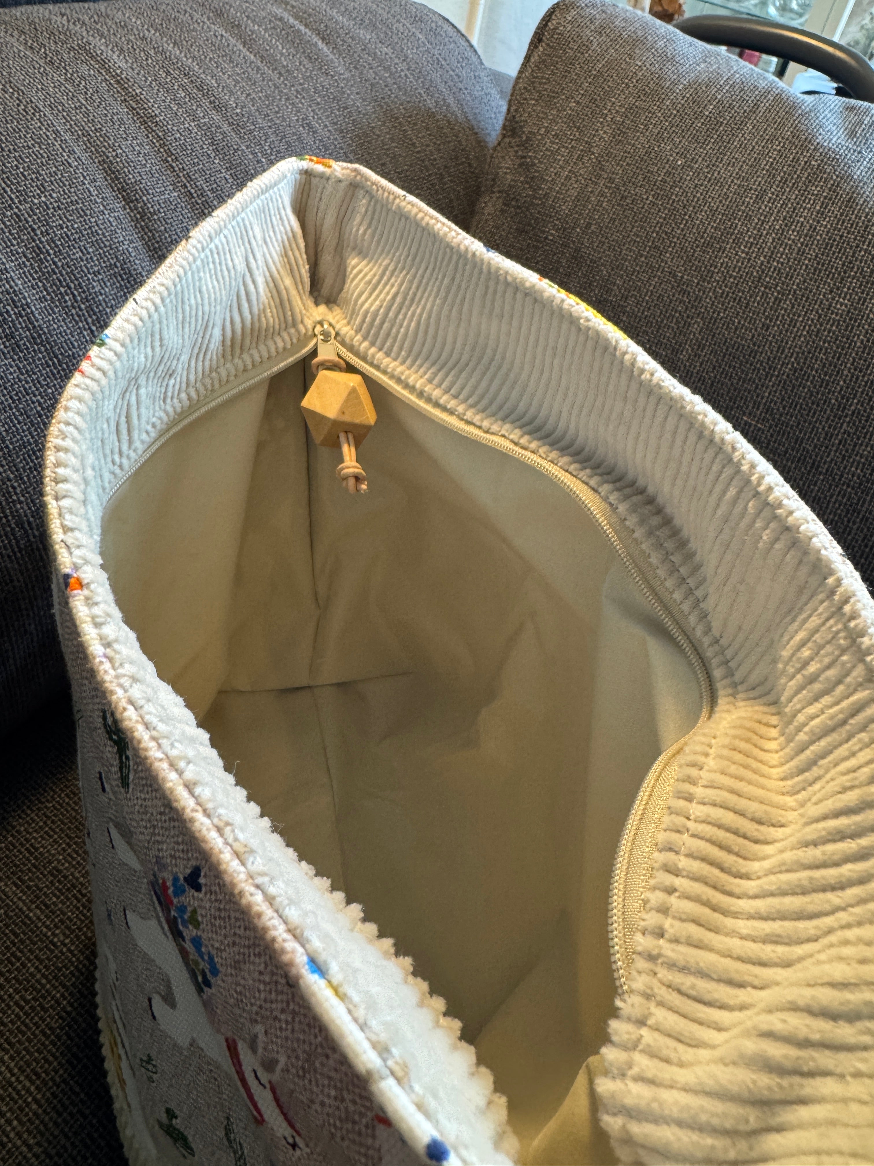 BØR Projekttasche mit Reißverschluss – Lama Design - Größe M