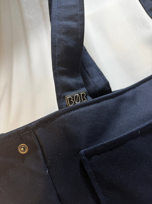 BØR Canvas Shopper Blau – Handgefertigte Alltagstasche aus robustem Canvas