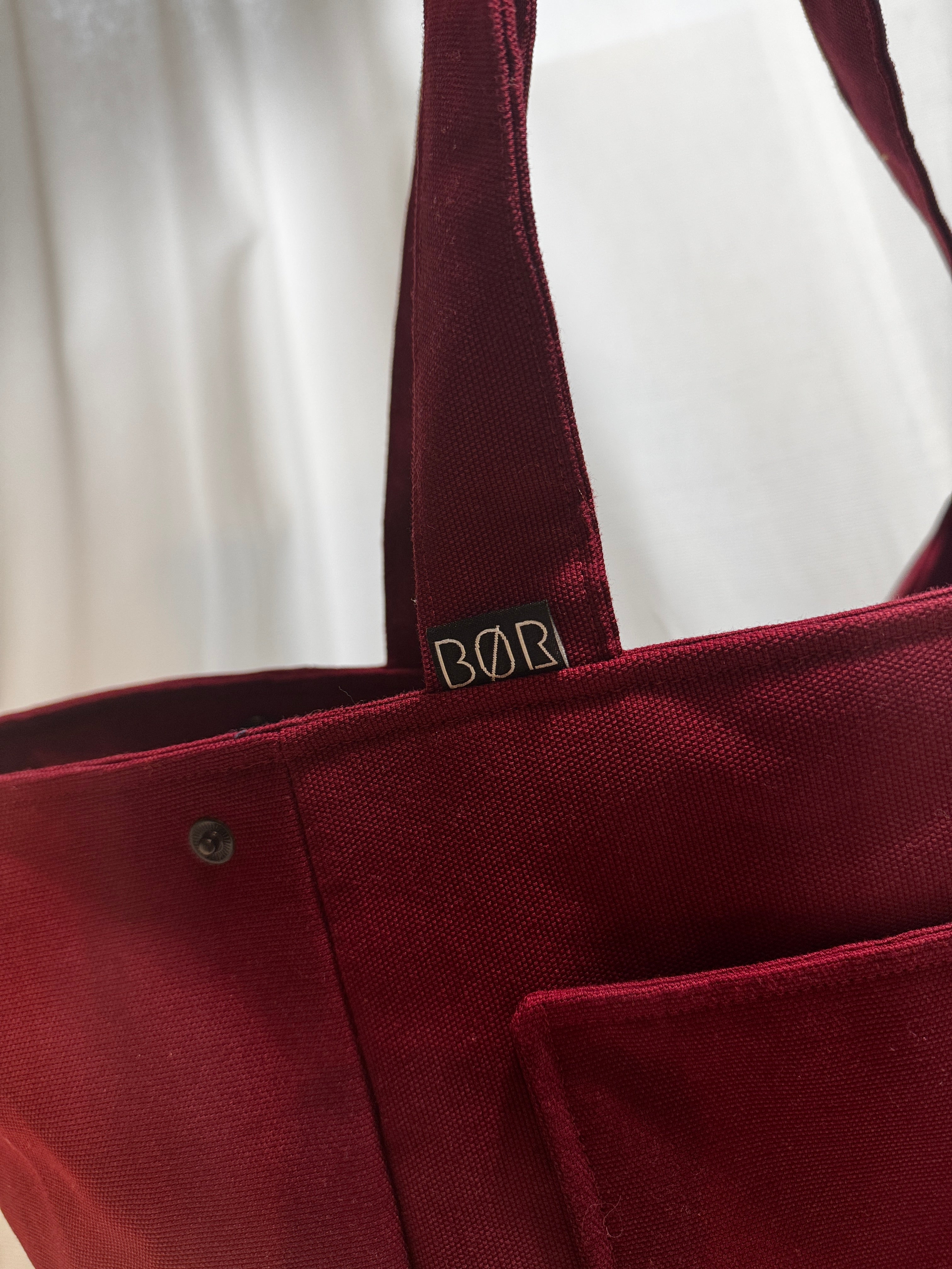 Canvas Shopper Weinrot – Handgefertigte Alltagstasche aus robustem Canvas