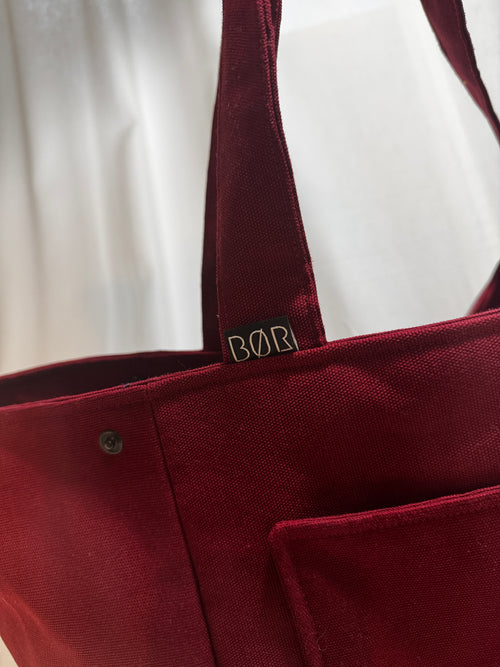 BØR Canvas Shopper Weinrot – Handgefertigte Alltagstasche aus robustem Canvas