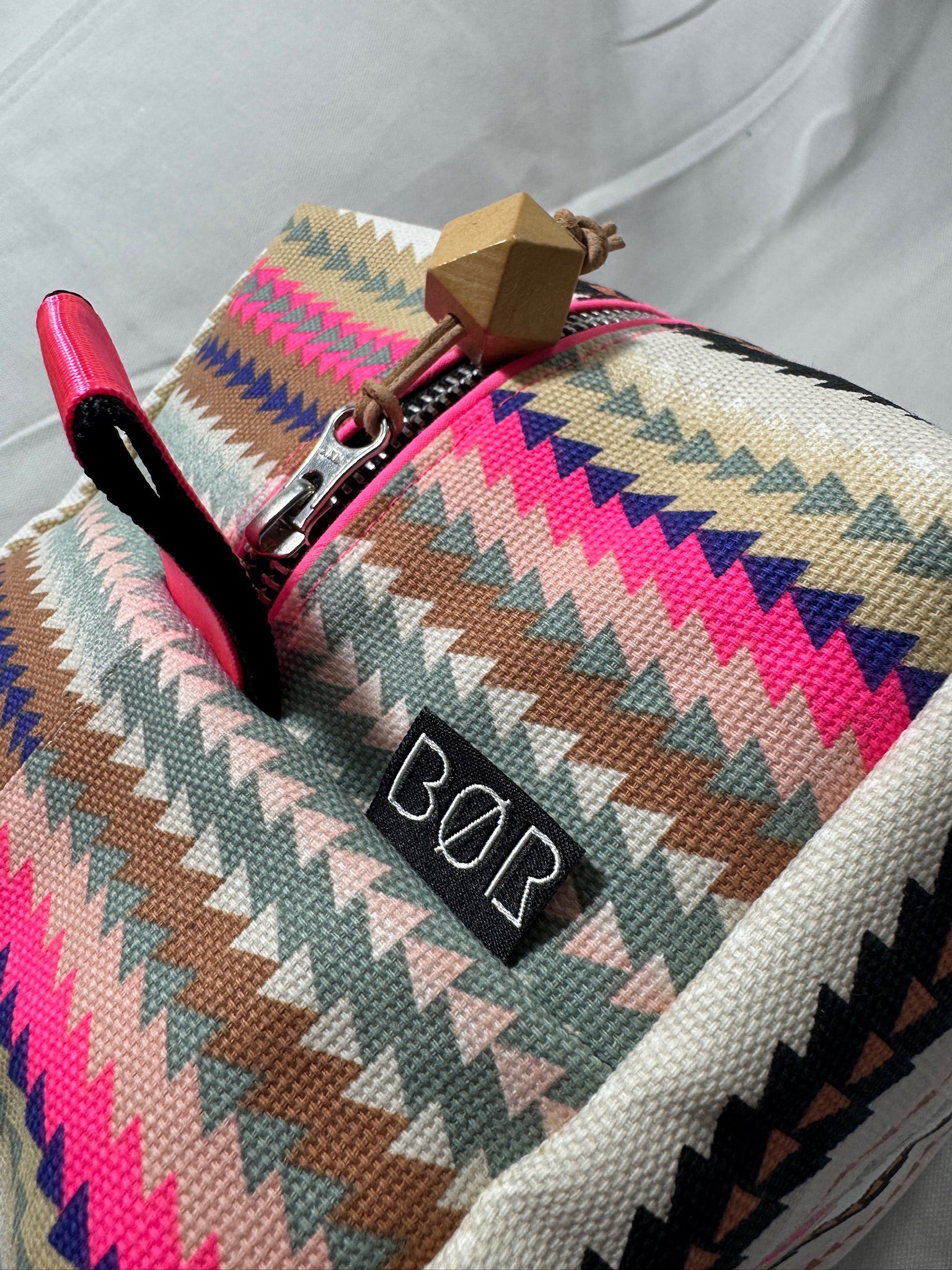 BØR Projekttasche mit Reißverschluss - „Boho Pink“ – Größe M