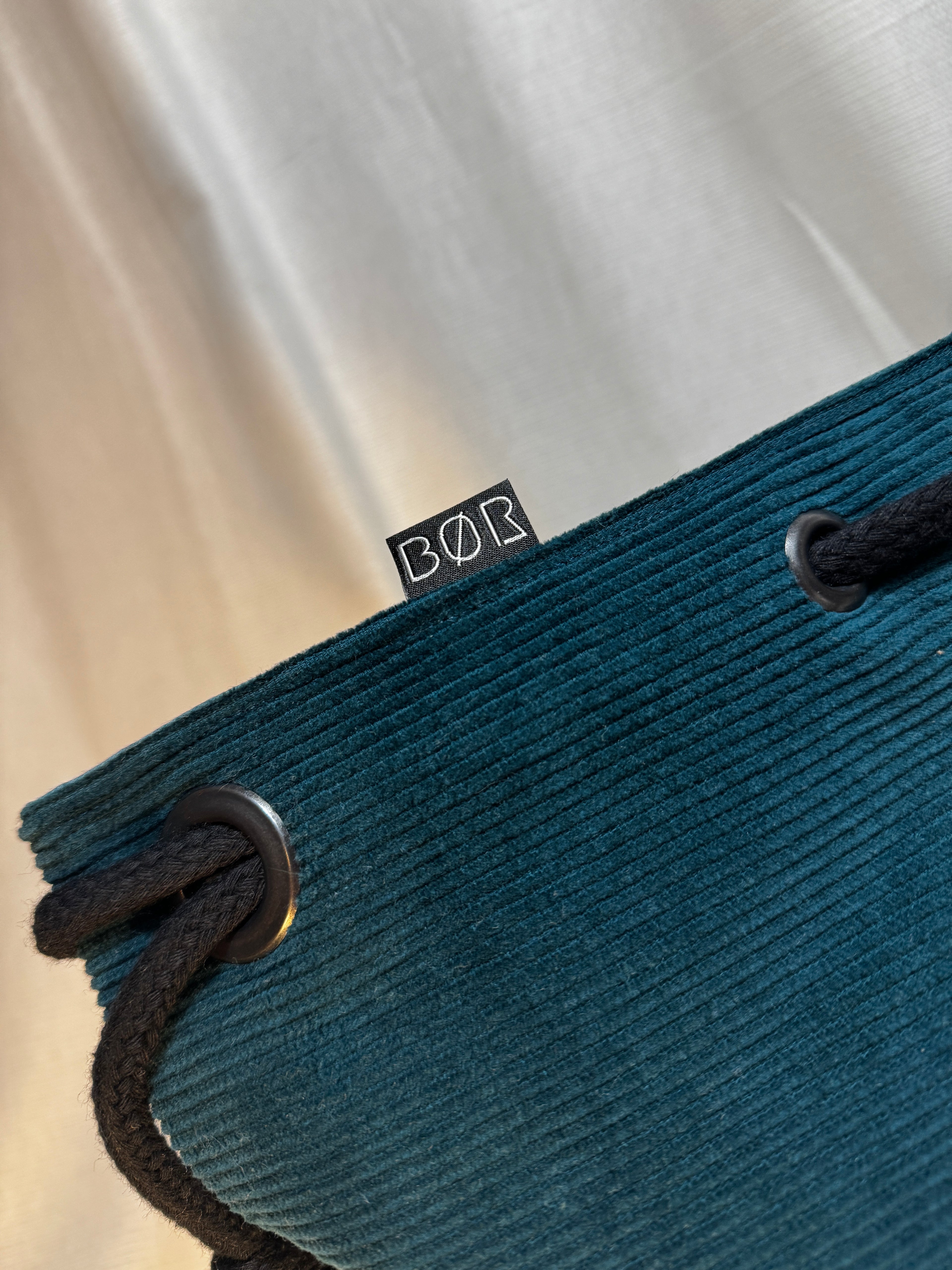 Projekttasche / Project Bag aus Cord – Türkis - Größe L