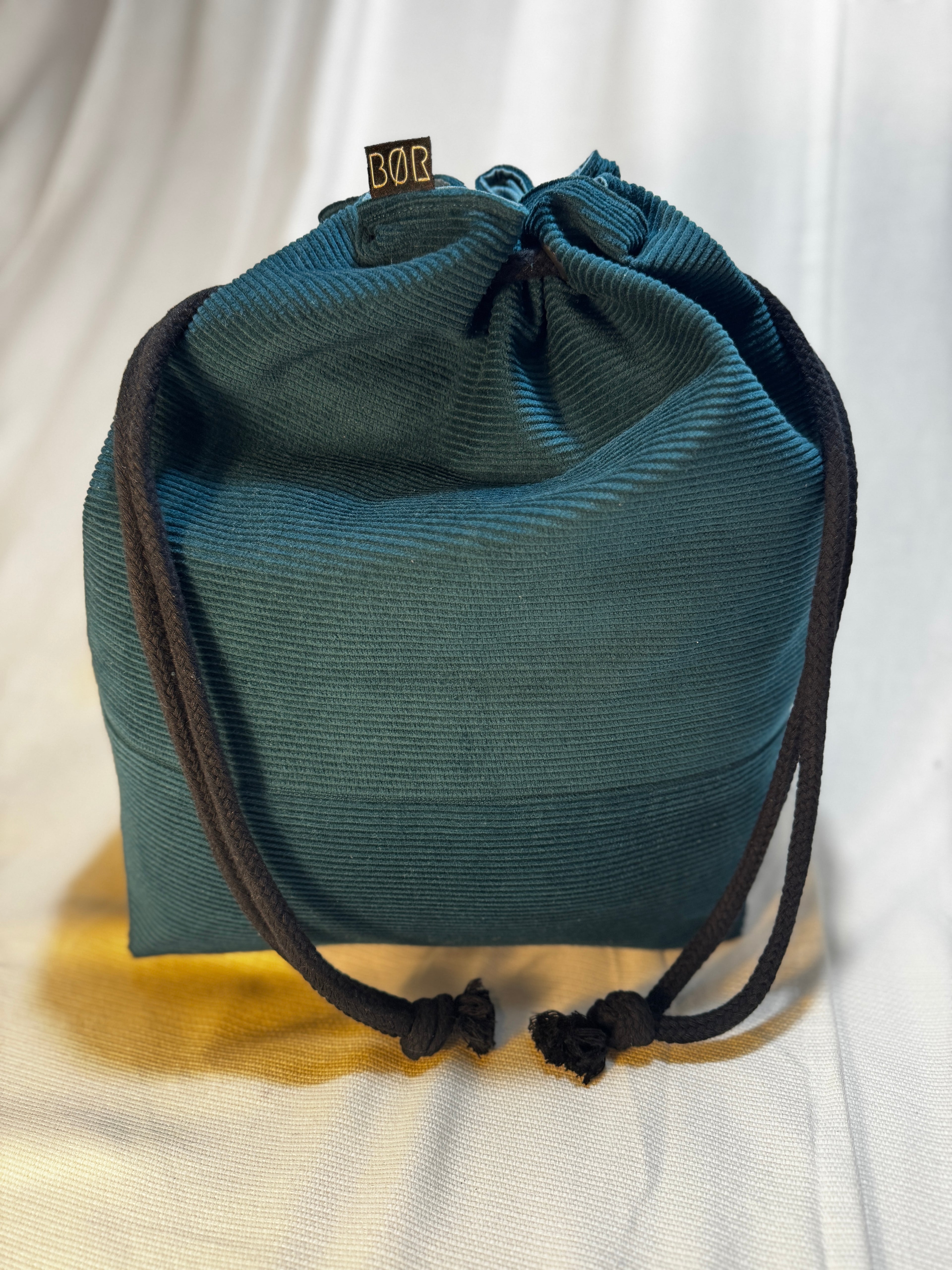 Projekttasche / Project Bag aus Cord – Türkis - Größe L