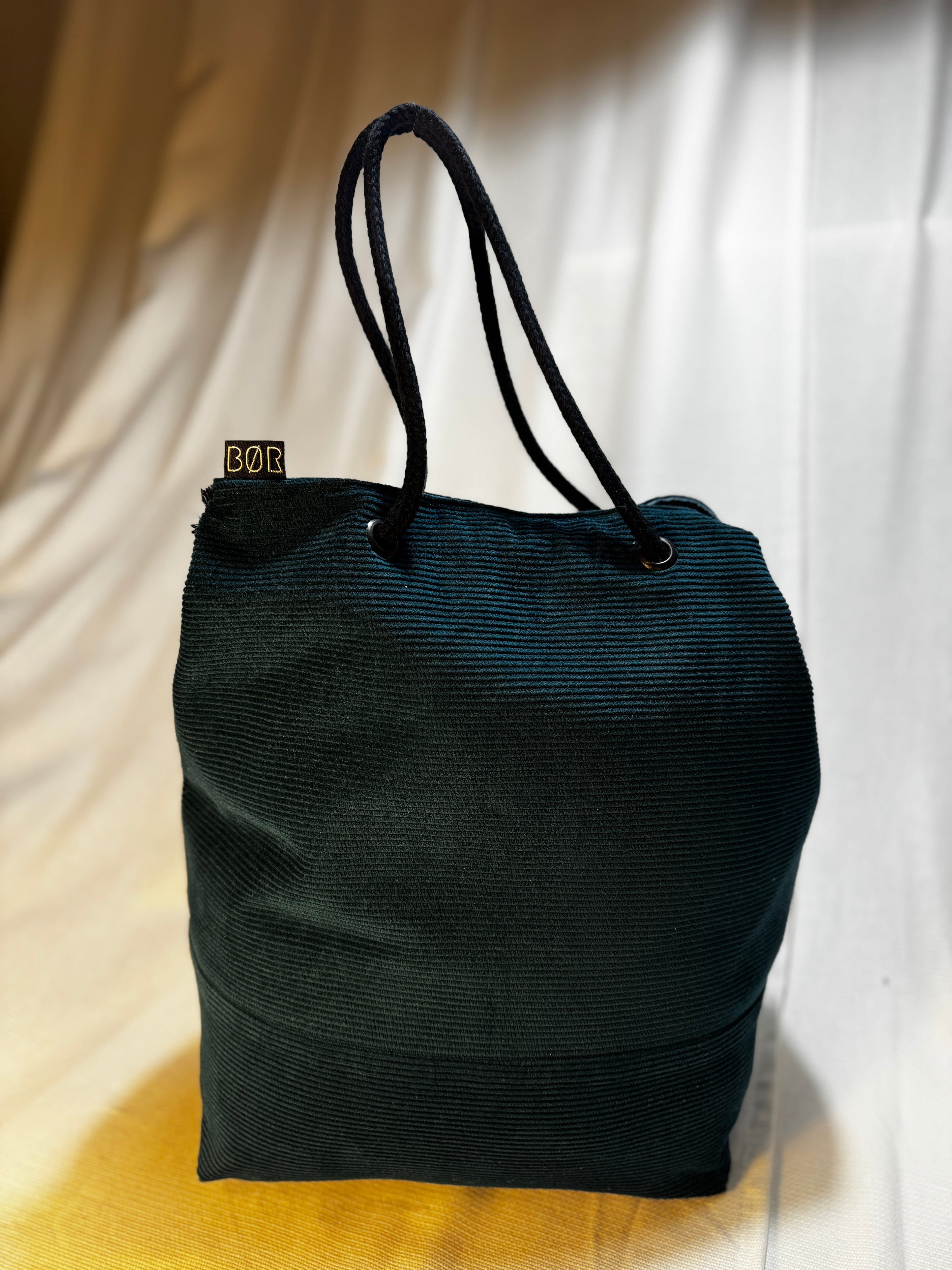Projekttasche / Project Bag aus Cord – Türkis - Größe L