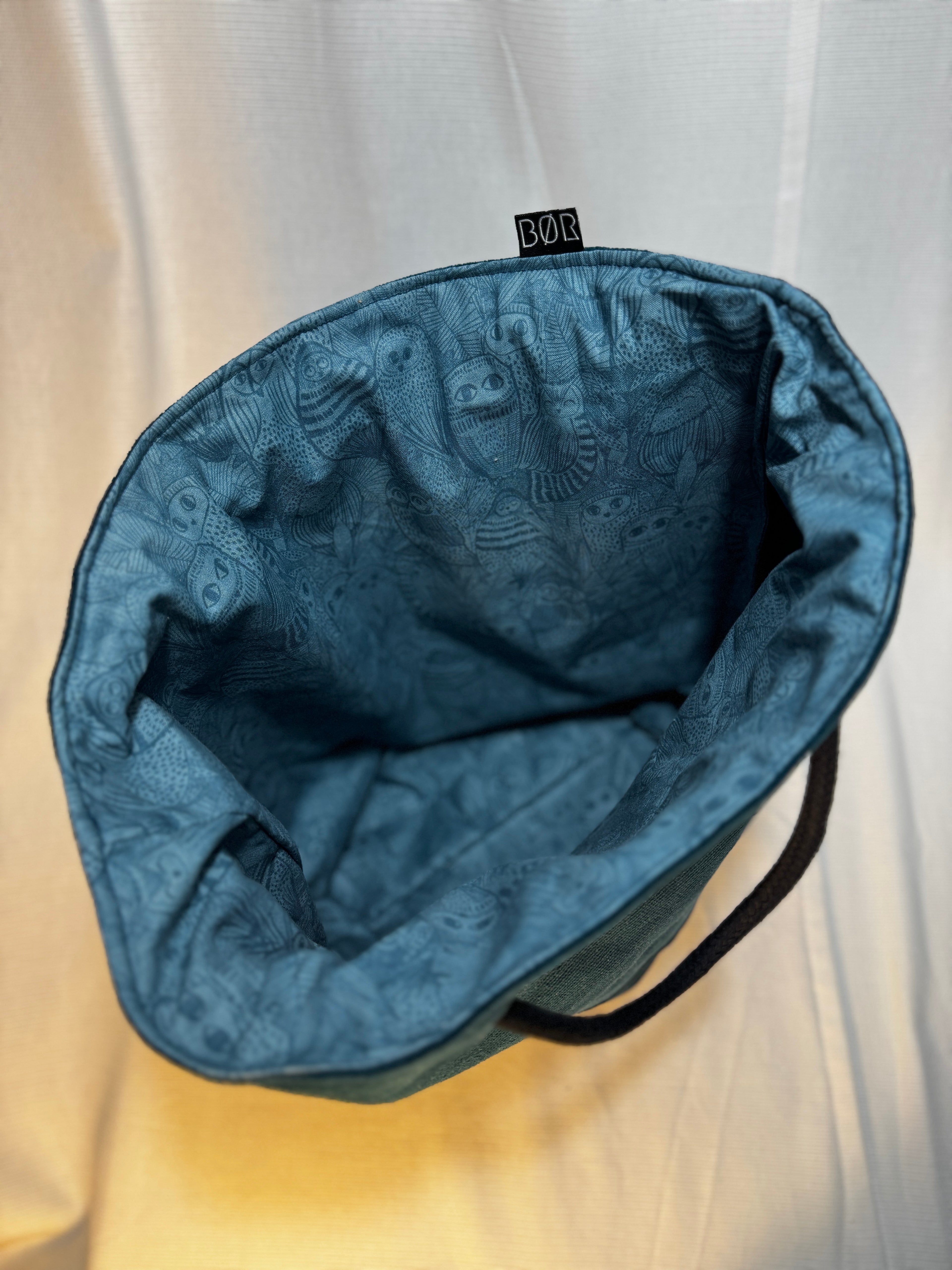 Projekttasche / Project Bag aus Cord – Türkis - Größe L