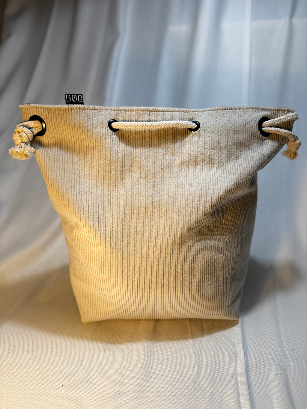 BØR Projekttasche / Project Bag aus Cord – Beige - Größe L