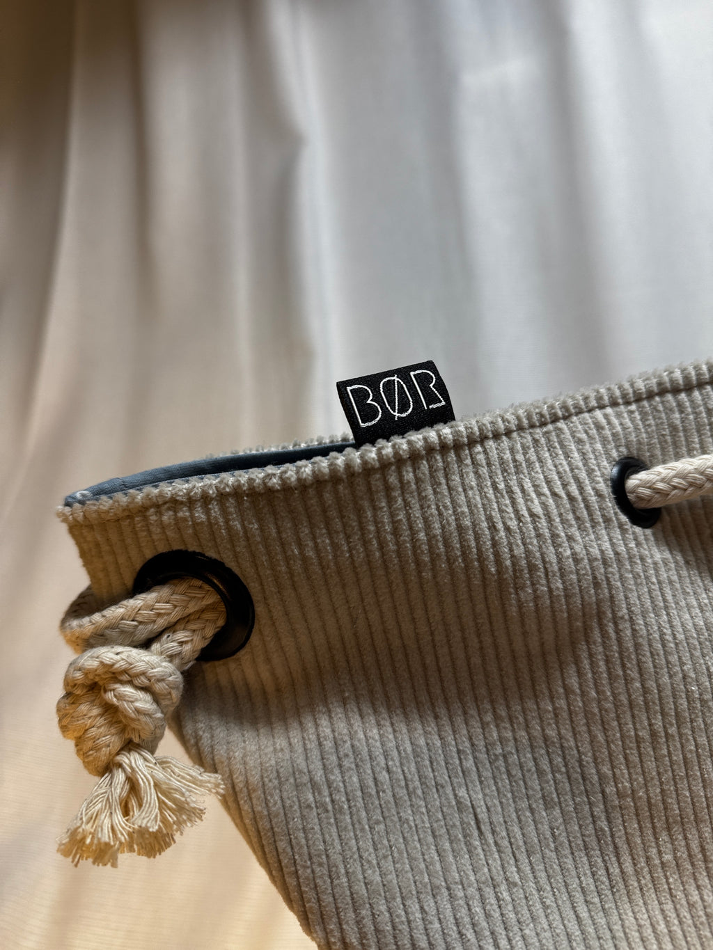 BØR Projekttasche / Project Bag aus Cord – Beige - Größe L