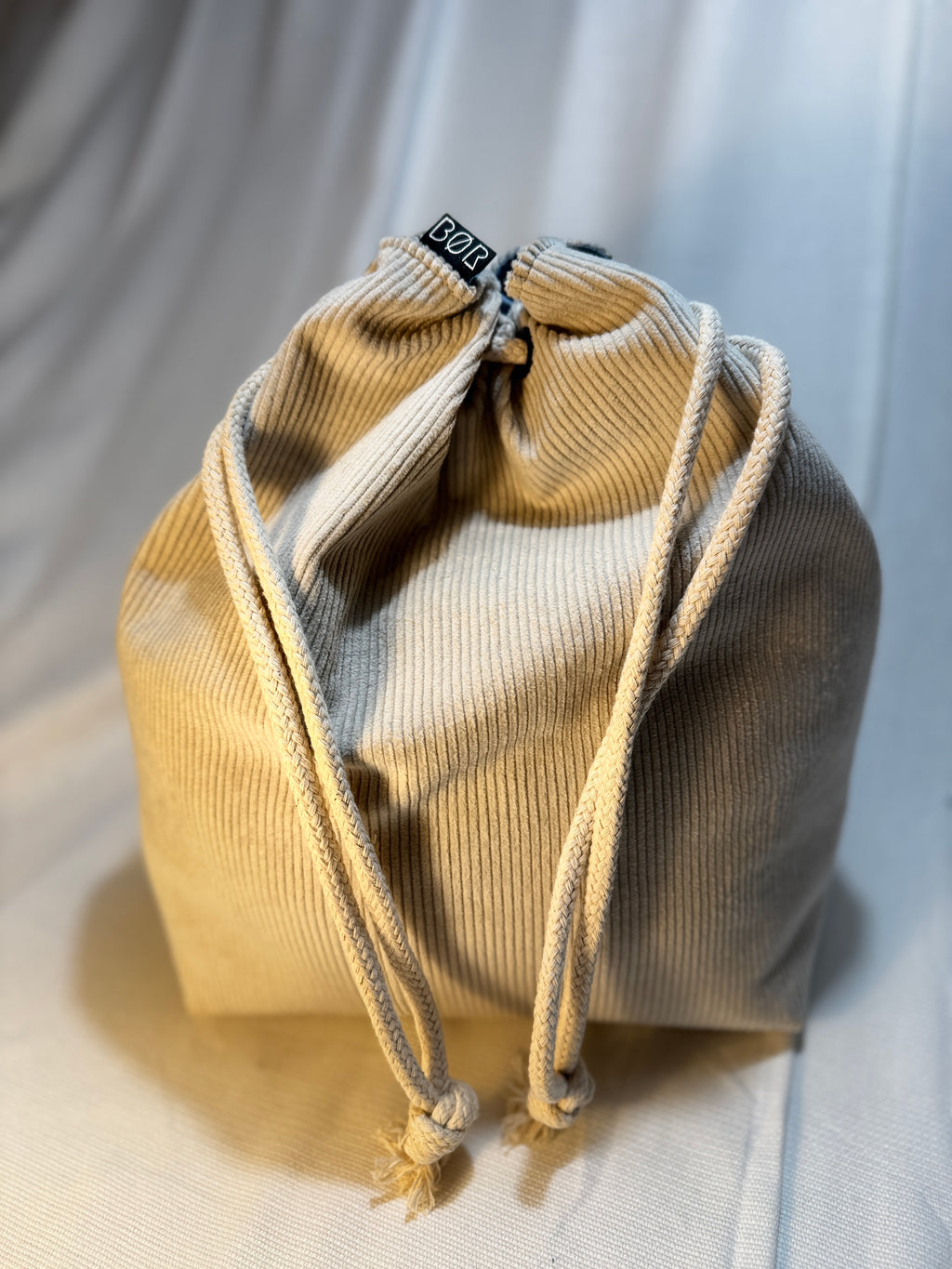 BØR Projekttasche / Project Bag aus Cord – Beige - Größe L