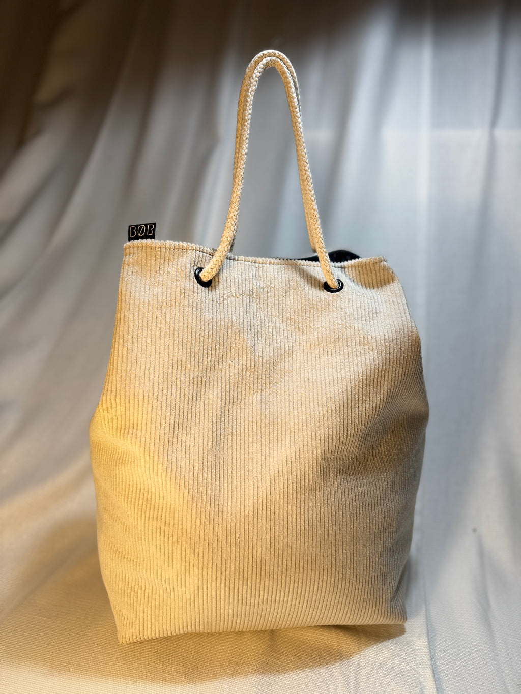 BØR Projekttasche / Project Bag aus Cord – Beige - Größe L