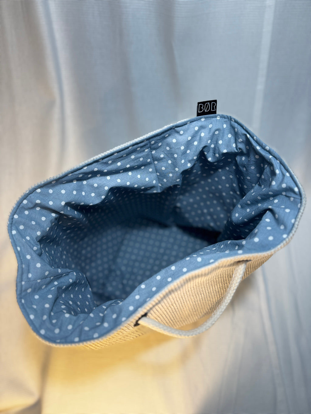 BØR Projekttasche / Project Bag aus Cord – Beige - Größe L